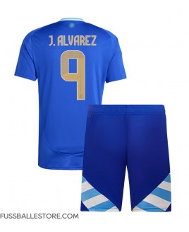 Günstige Argentinien Julian Alvarez #9 Auswärts Trikotsatzt Kinder Copa America 2024 Kurzarm (+ Kurze Hosen)